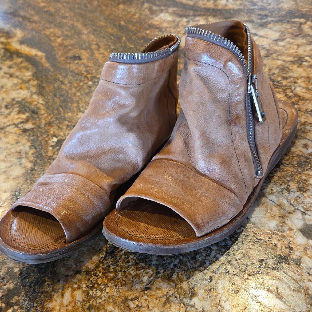 A.S.98 Tan Leather Women's Sandals - RITCHIE STYLE